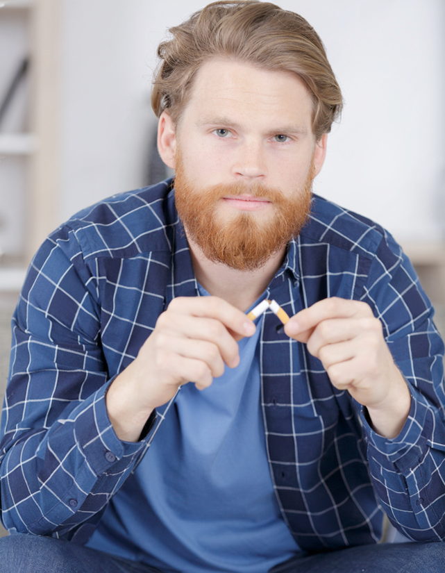 Homme motivé sevrage tabac